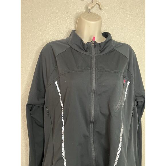 ATHLETA Black Queen of the Mountain Run Bicycle Rain Jacket Top XL - Picture 2 of 12